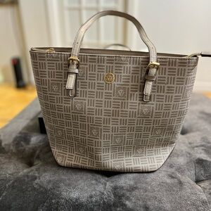 Anne klein Beige Patterned Tote Bag